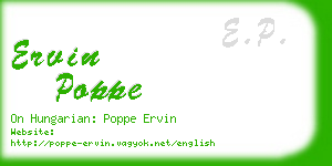 ervin poppe business card